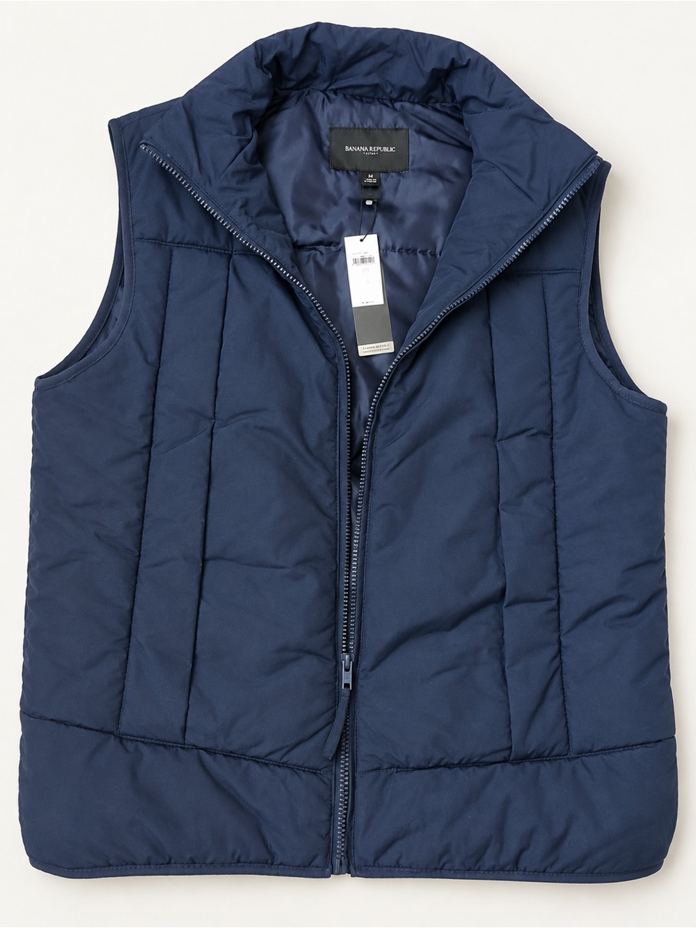 Banana Republic Men's Quilted Navy Puffer Vest - Lightweight Layering (w/ Tags)